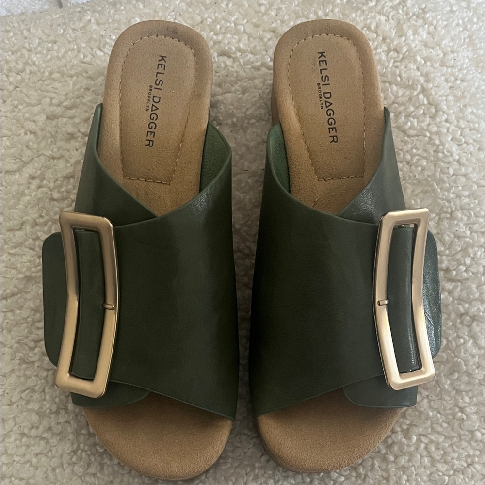 Kelsi Dagger Olive Buckle Sandals